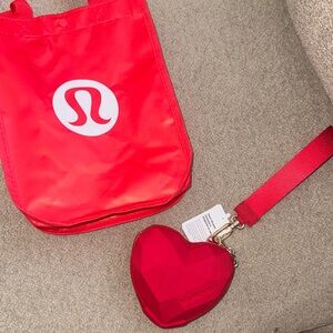 lululemon athletica Red Heart-Shaped Bag Set